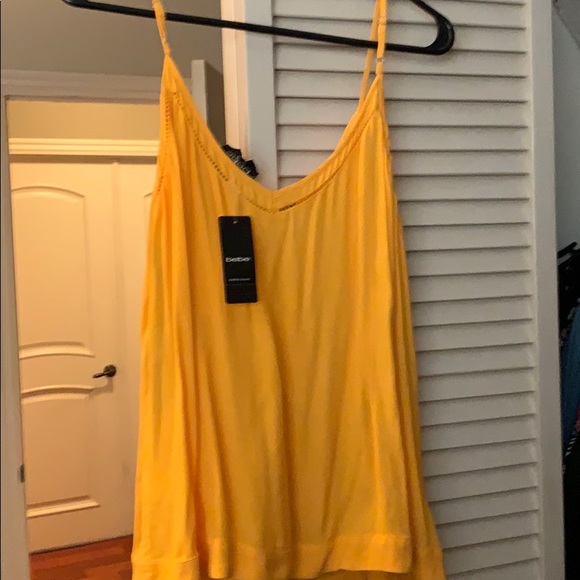 solid tie front cami yellow bebe - Picture 2 of 2